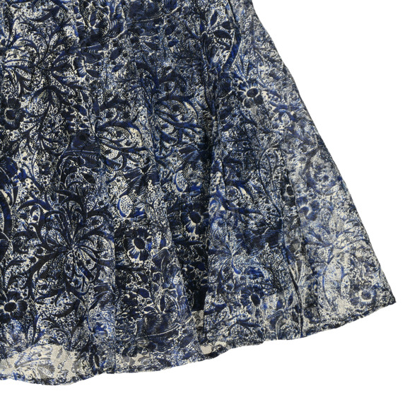 Coldwater Creek Blue Mesh Skirt Womens Size PS Petite Small 6-8 Lined Pull On - Picture 4 of 12